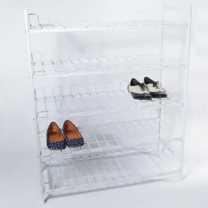 5 Tier Powder Coated Shoe Rack White