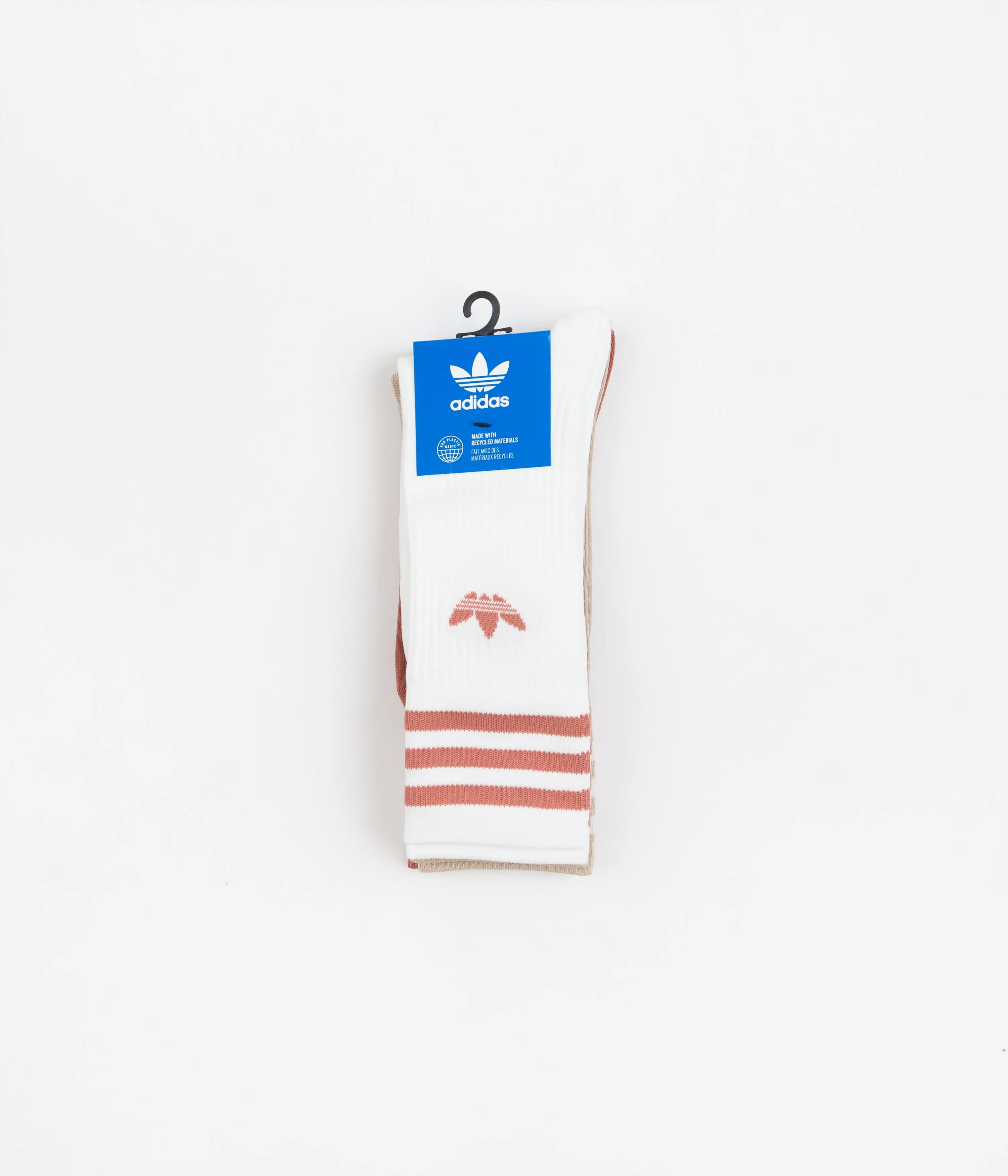 Adidas Crew Socks (3 Pair) - White / Beige / Multi