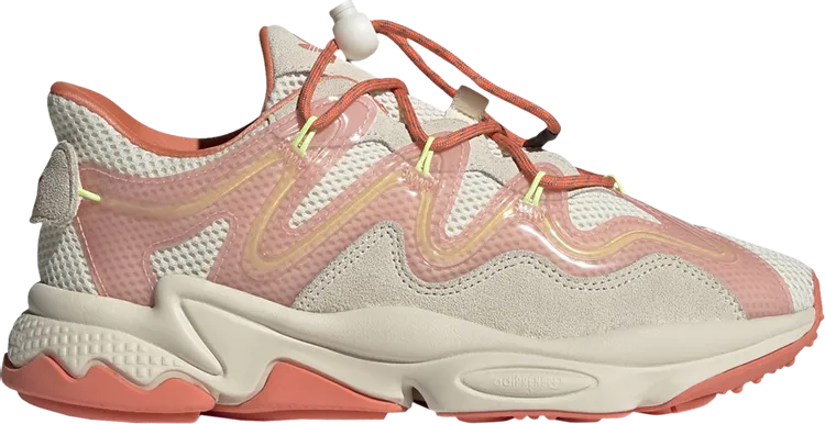 Adidas Wmns Ozweego Plus 'Cream Semi Coral' sneakers, cream