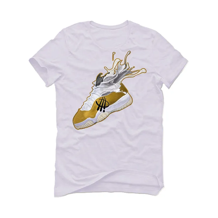 Air Jordan 11 Gratitude White T-Shirt (SPLASH BLACK AND WHITE GOLD)