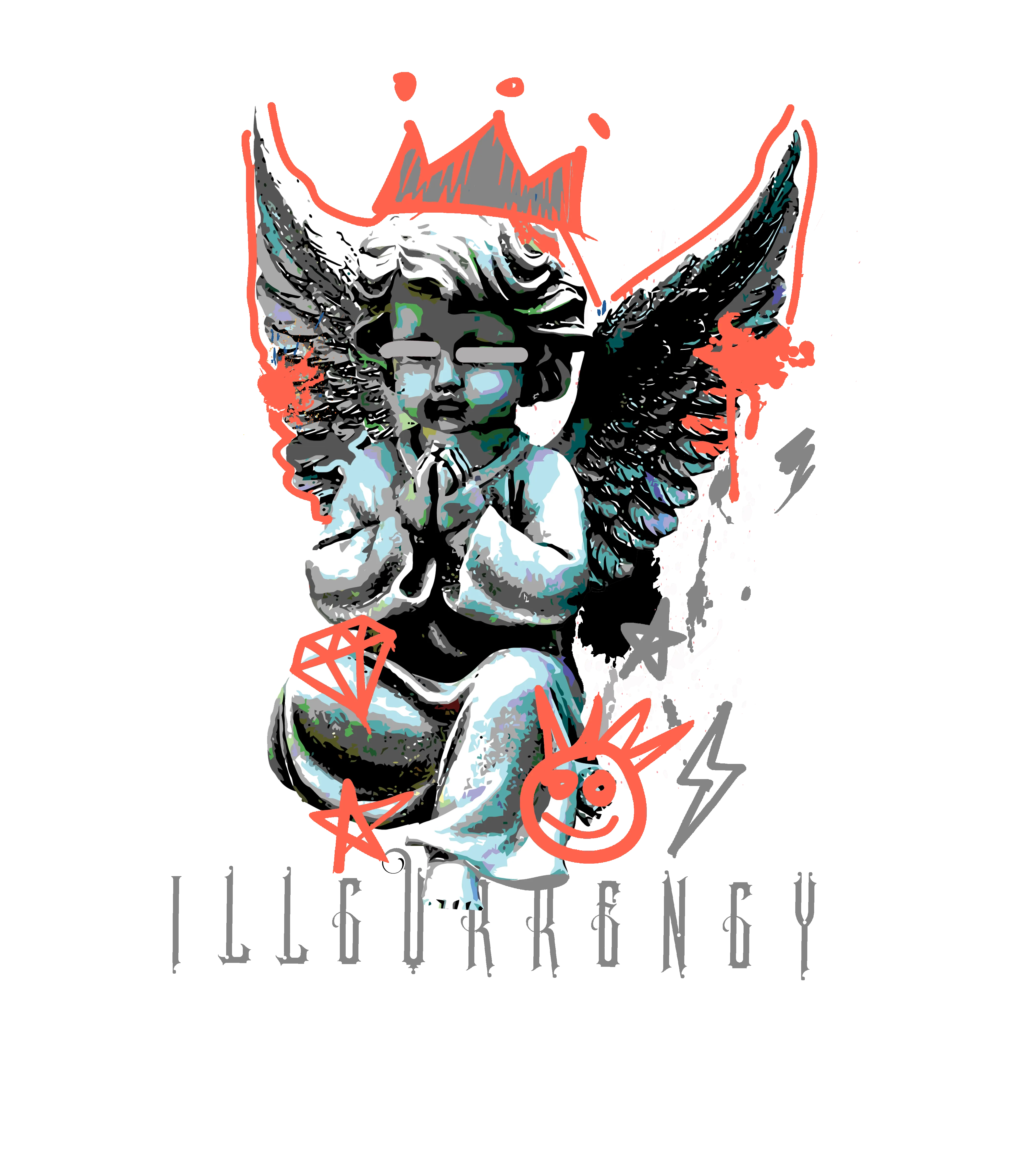 Air Jordan 3 WMNS “Georgia Peach” | illcurrency White T-Shirt (Graffiti Angel)