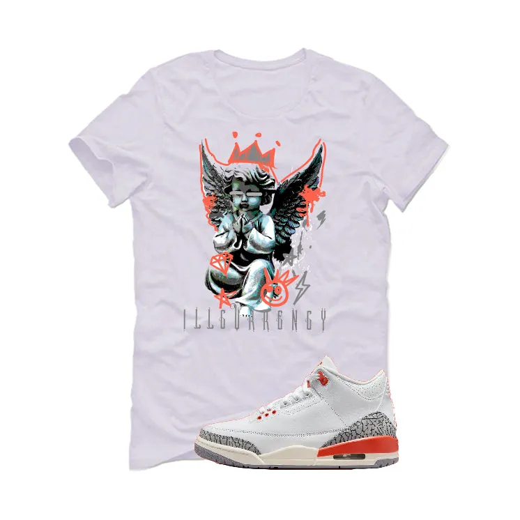 Air Jordan 3 WMNS “Georgia Peach” | illcurrency White T-Shirt (Graffiti Angel)