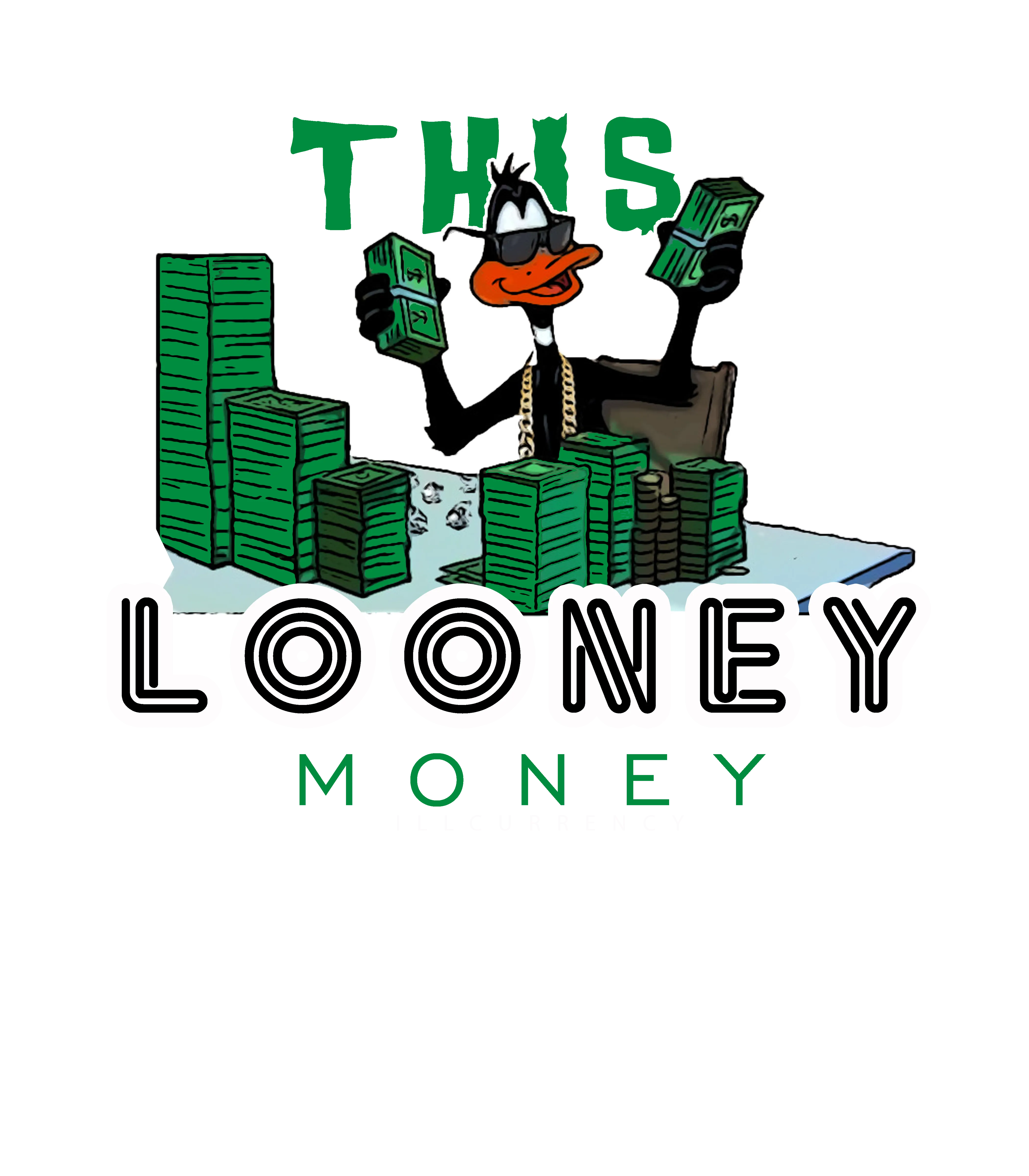 Air Jordan 5 WMNS “Lucky Green” | illcurrency Black T-Shirt (Looney Money)