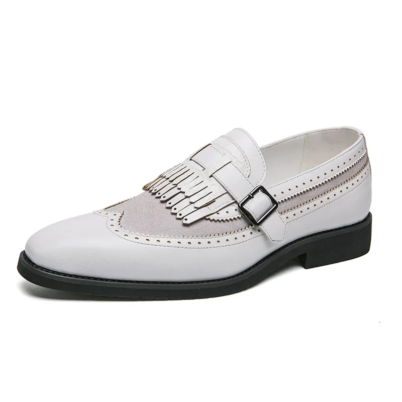 AlliLux Exotic Tassel Decor Designer Dress Shoes