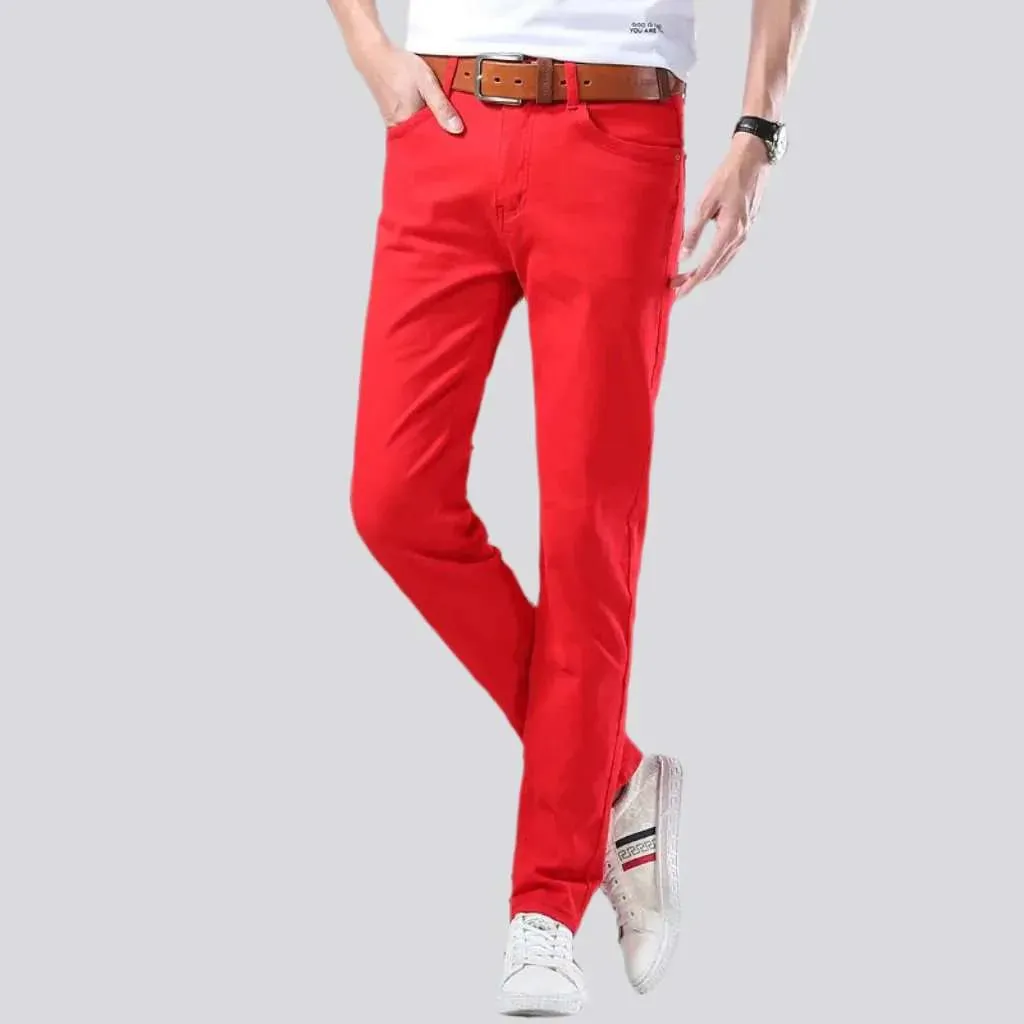 Bright color men's slim jeans