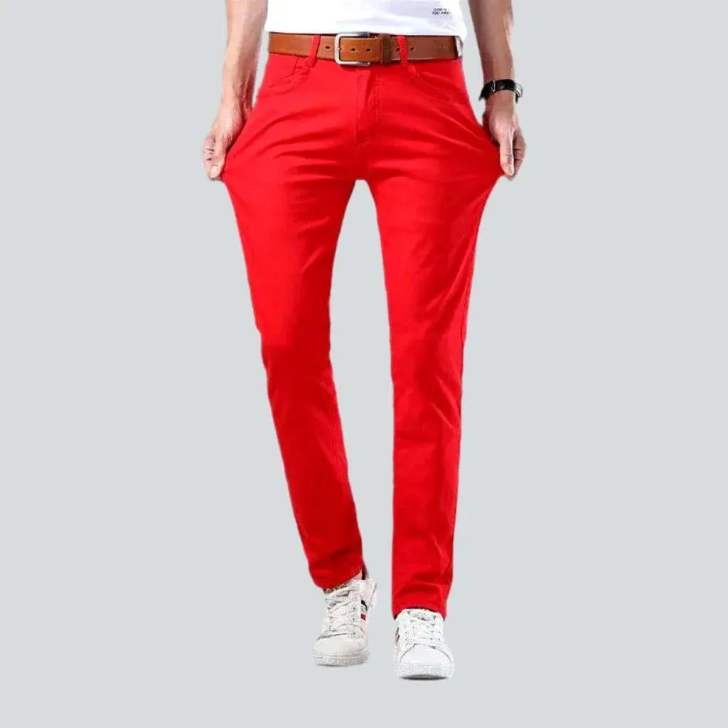 Bright color men's slim jeans