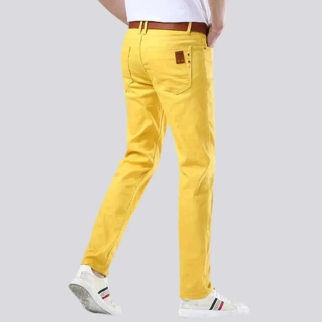 Bright color men's slim jeans