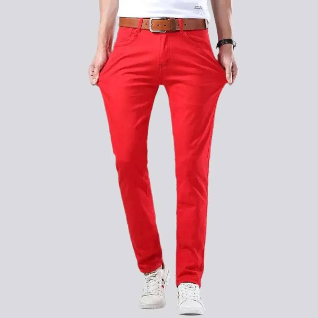 Bright color men's slim jeans