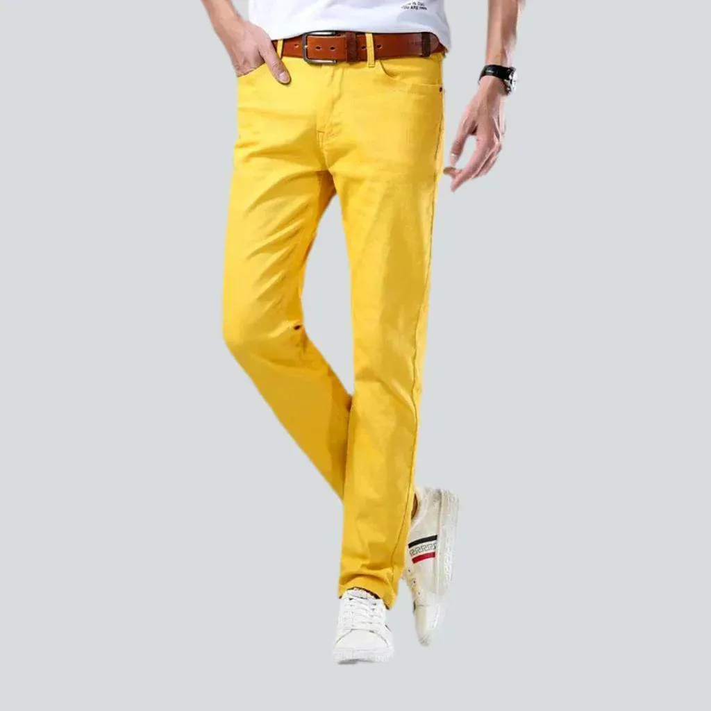 Bright color men's slim jeans