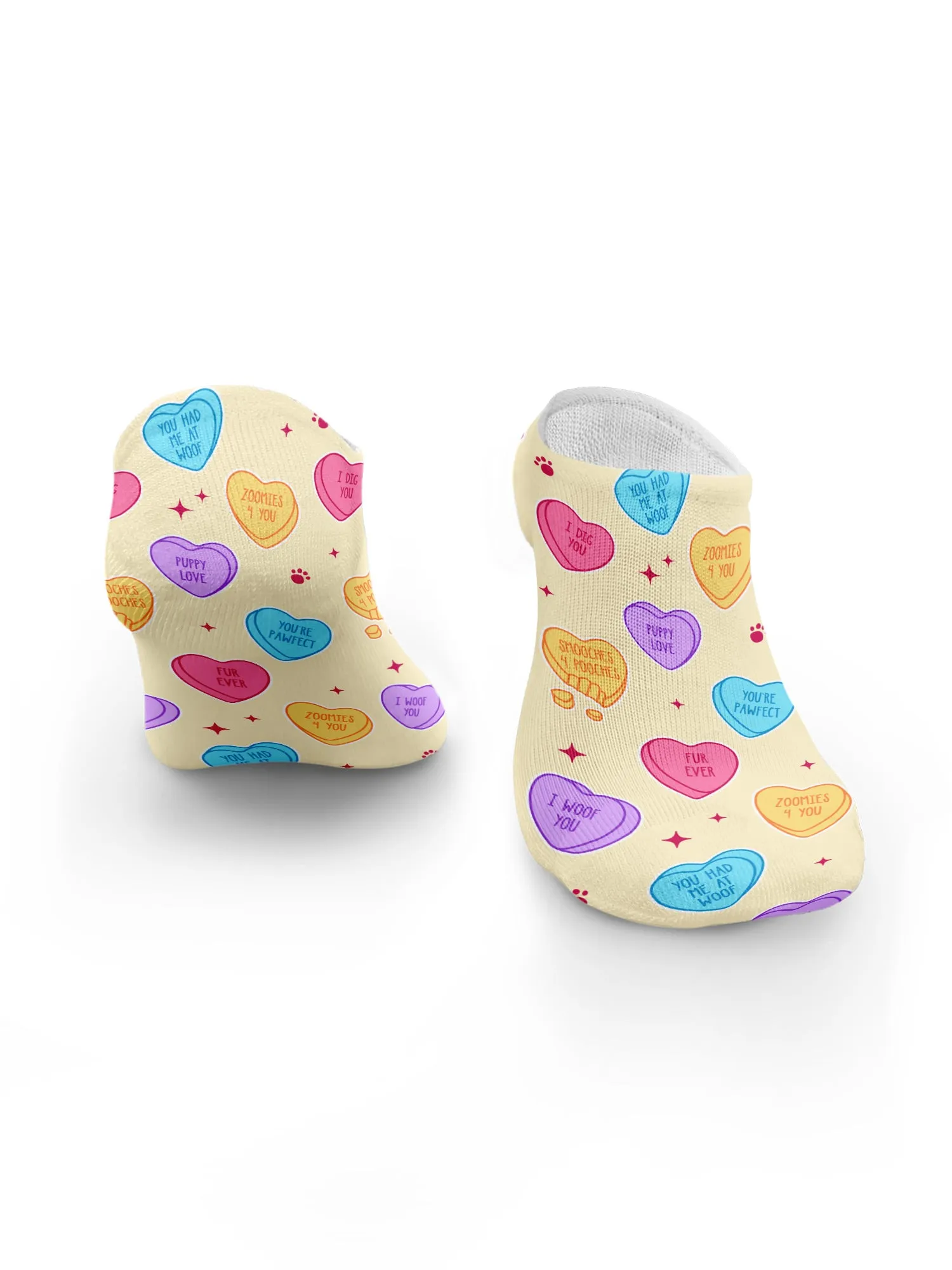 Candy Hearts No Show Socks