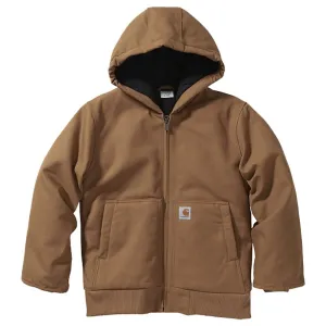 Carhartt Flannel Quilt-Lined Active Jacket with Storm Cuffs for Kids - Carhartt Brown - M