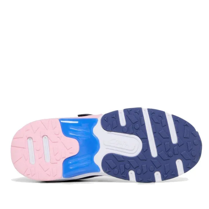 Clarks North Girls Trainer Navy Pink  UK Child 13 - UK youth 6