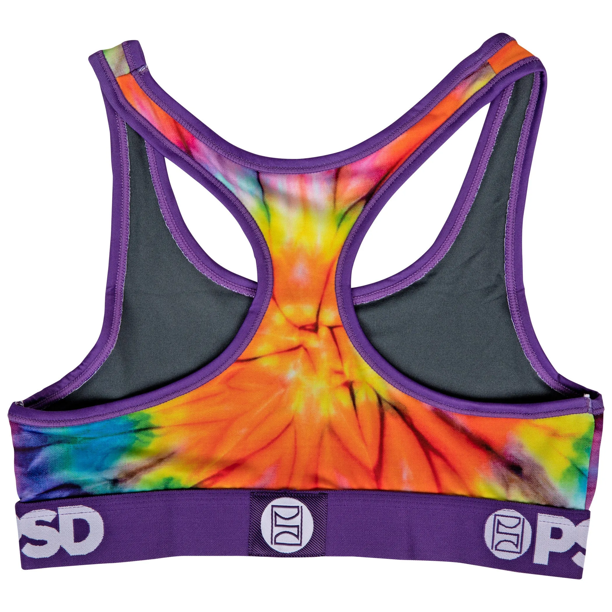 DC Wonder Woman Symbol Tie Dye Microfiber Blend Sports Bra