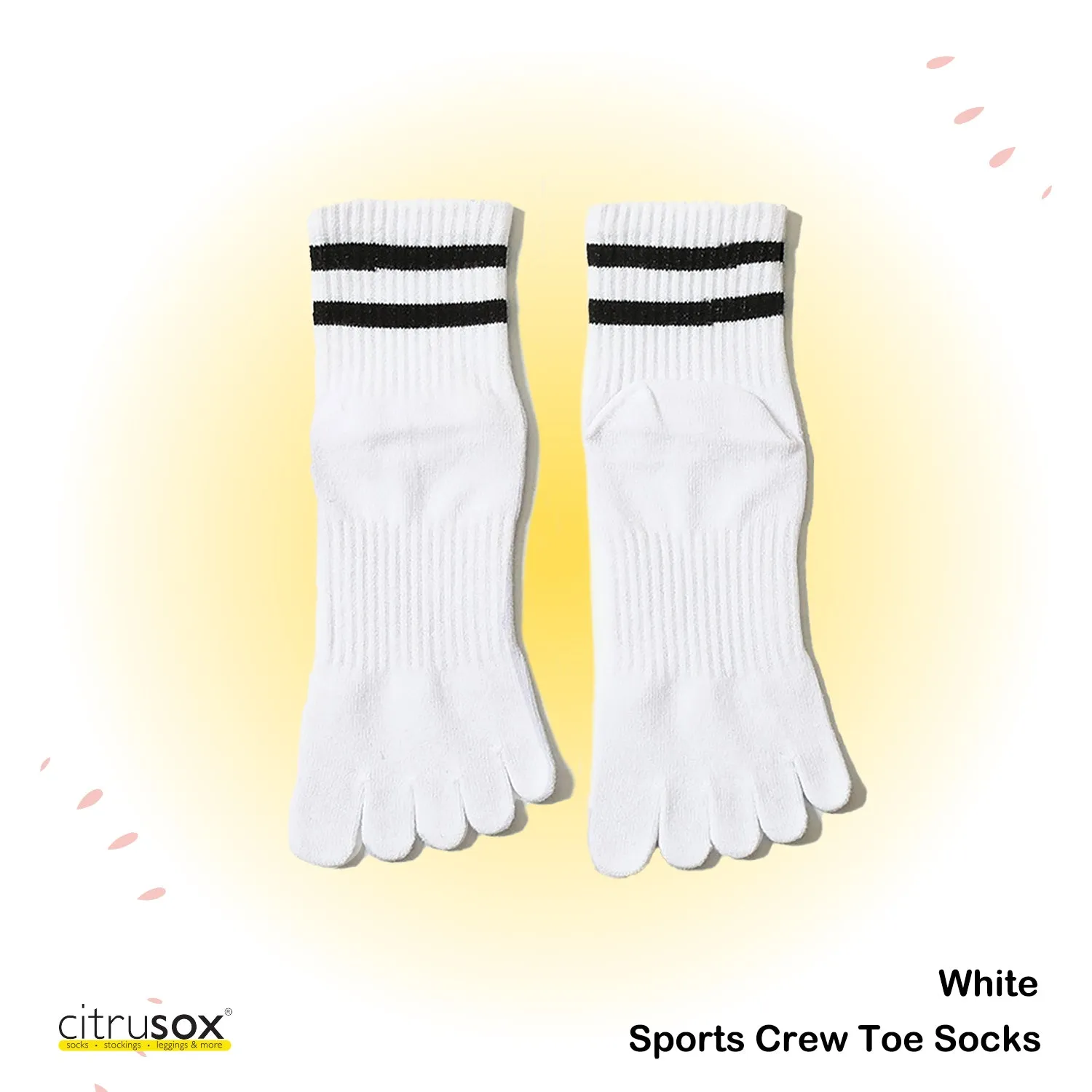 Dual Stripes Sports Crew Toe Socks