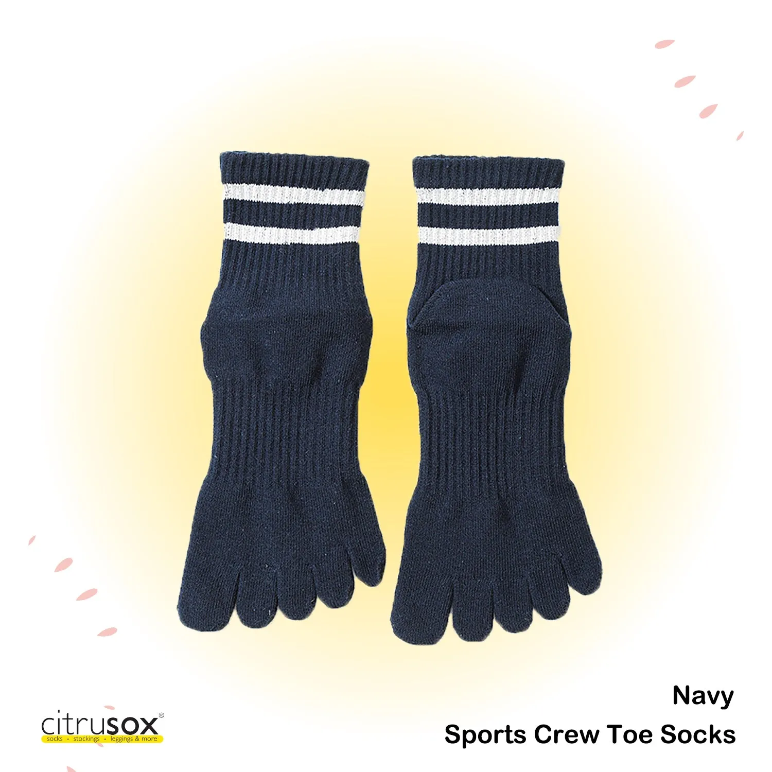 Dual Stripes Sports Crew Toe Socks