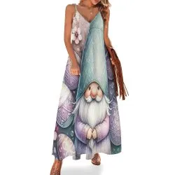 Easter Gnomes Spaghetti Strap Ankle-Length Dress Long dress