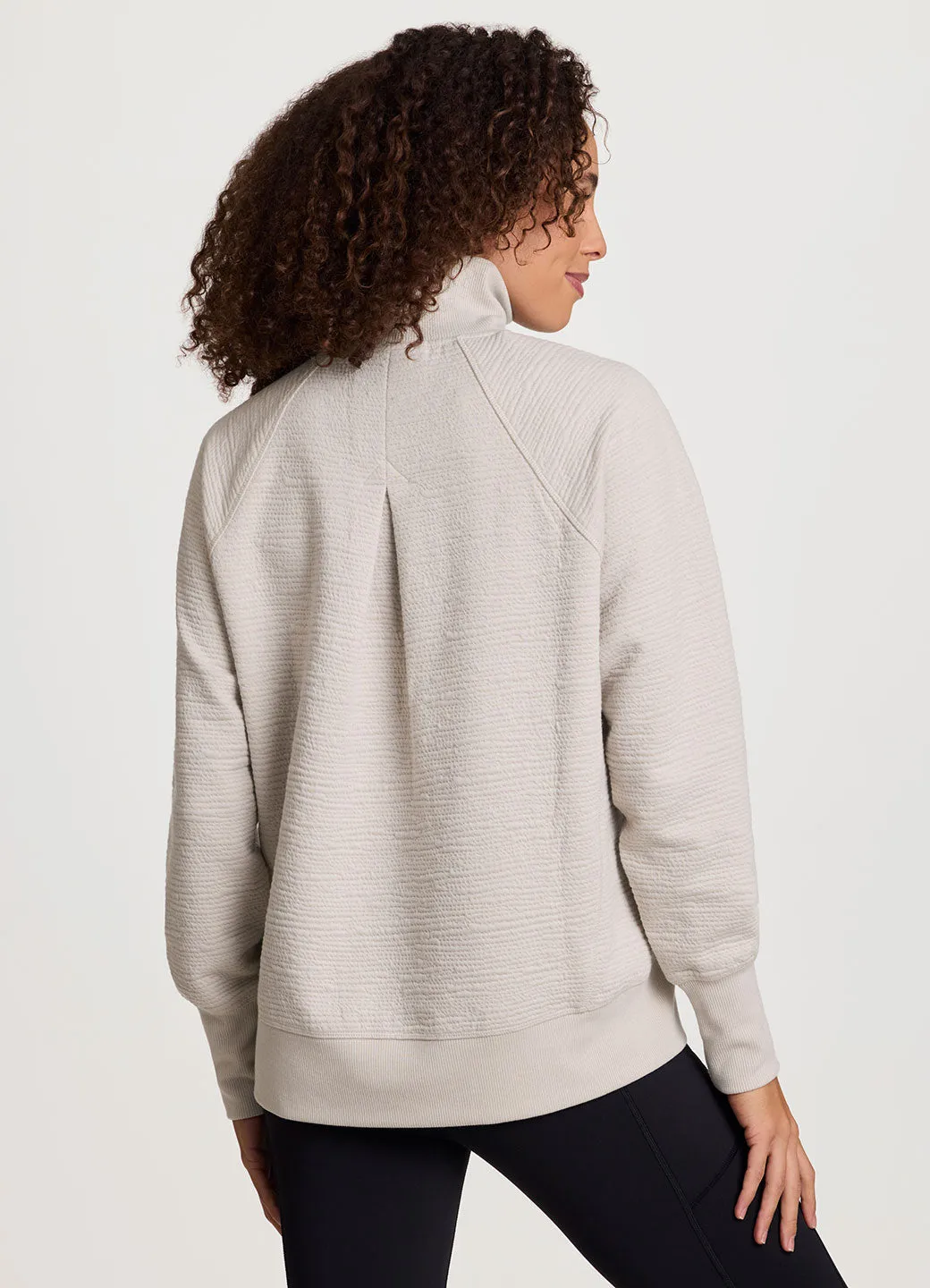 Easy Living Textured 1/4 Zip Pullover