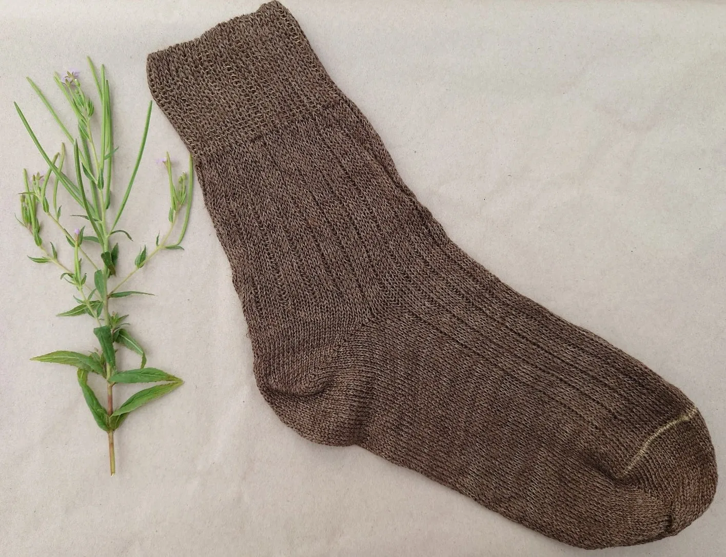 ENRICO DYED ~ 2 colours 100% Hemp Sock. Naturally dyed.