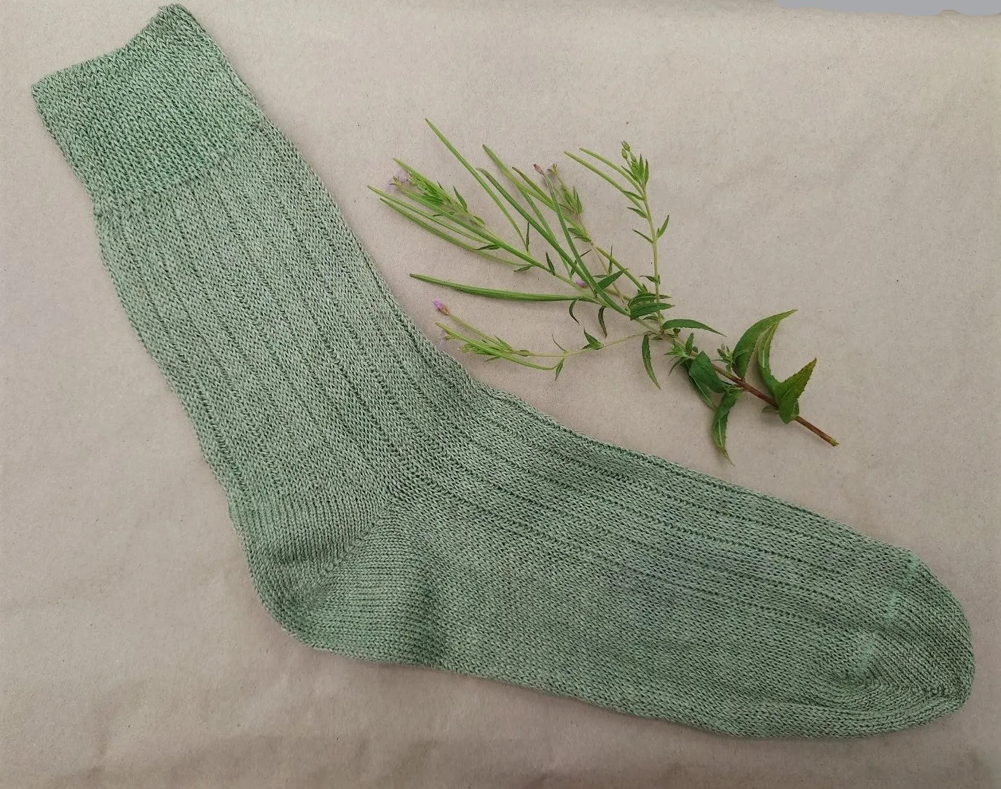 ENRICO DYED ~ 2 colours 100% Hemp Sock. Naturally dyed.