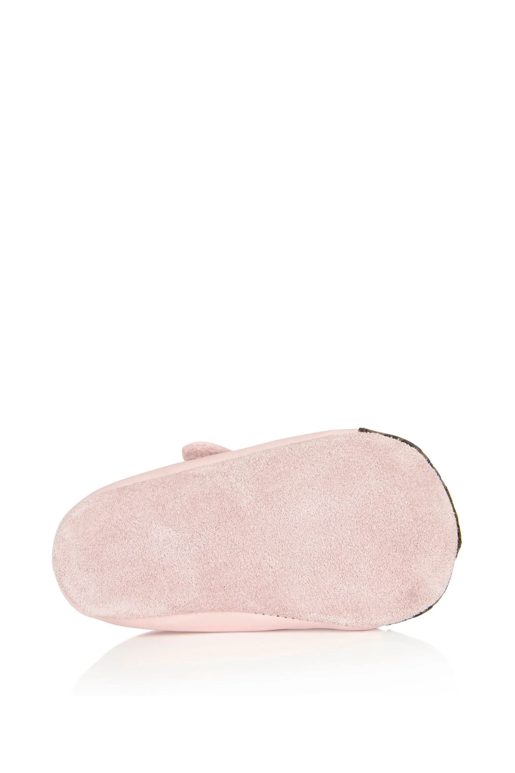 Fendi Baby Girls Leather Bear Logo Shoes in Pink