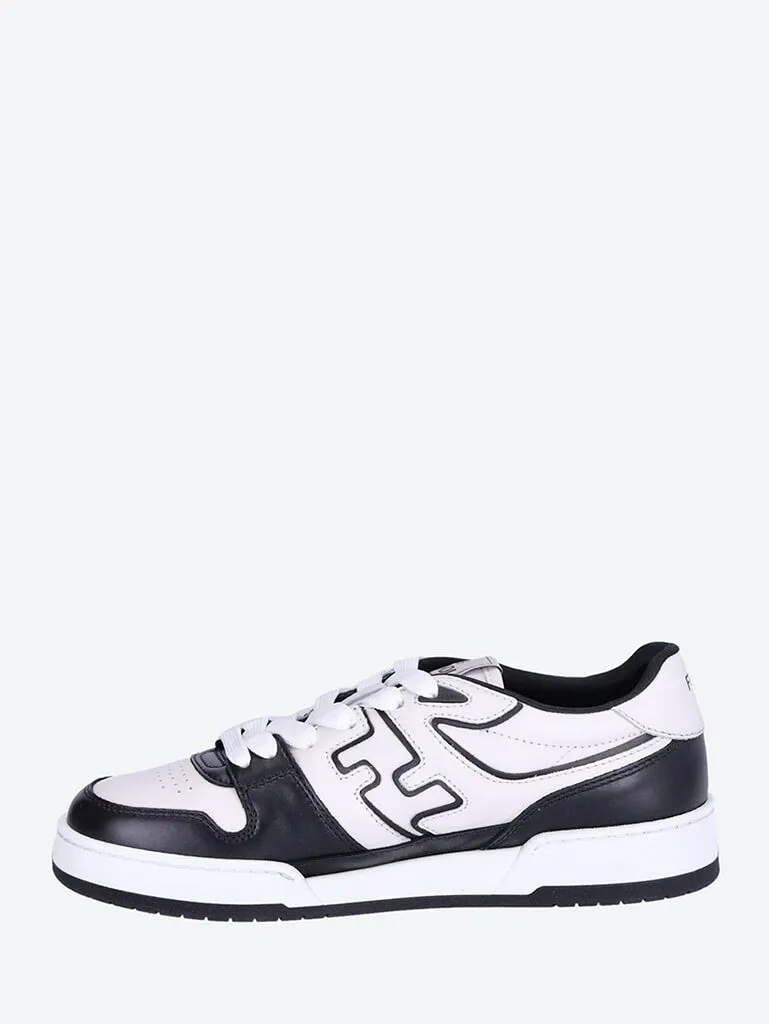 Fendi match leather sneakers