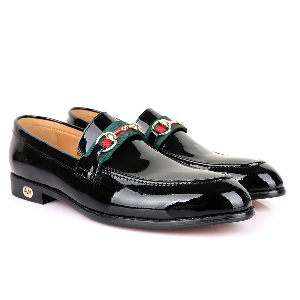 Gc Luxury Chain Black Wetlips Leather Shoe