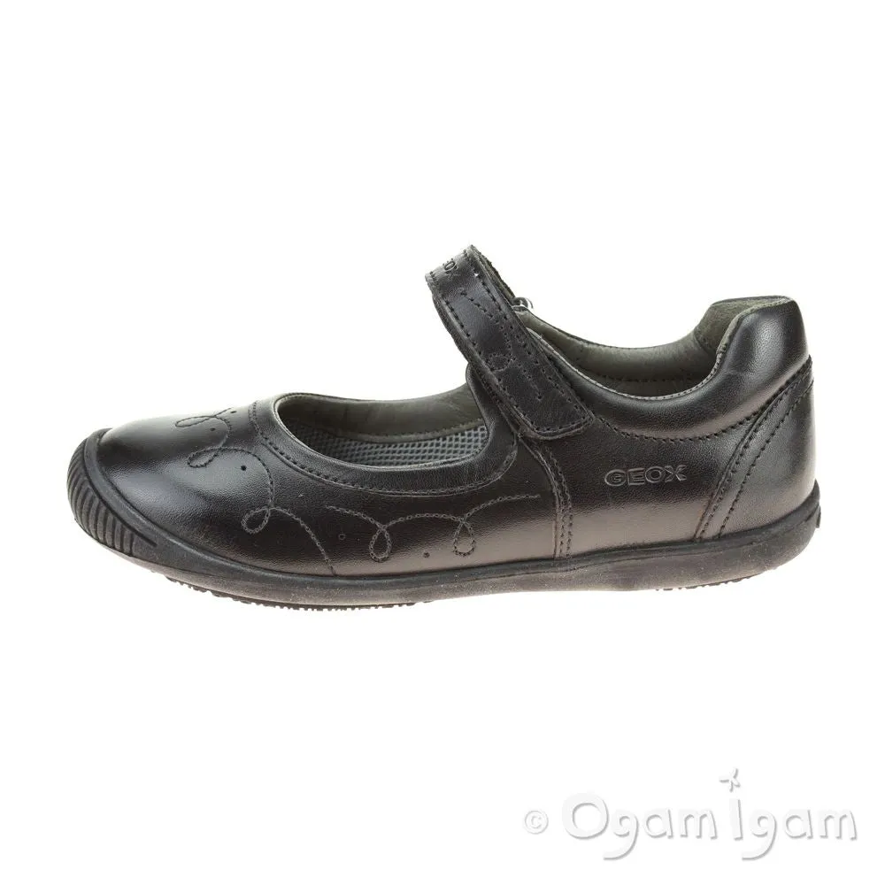 Geox Gioia Girls Black School Shoe