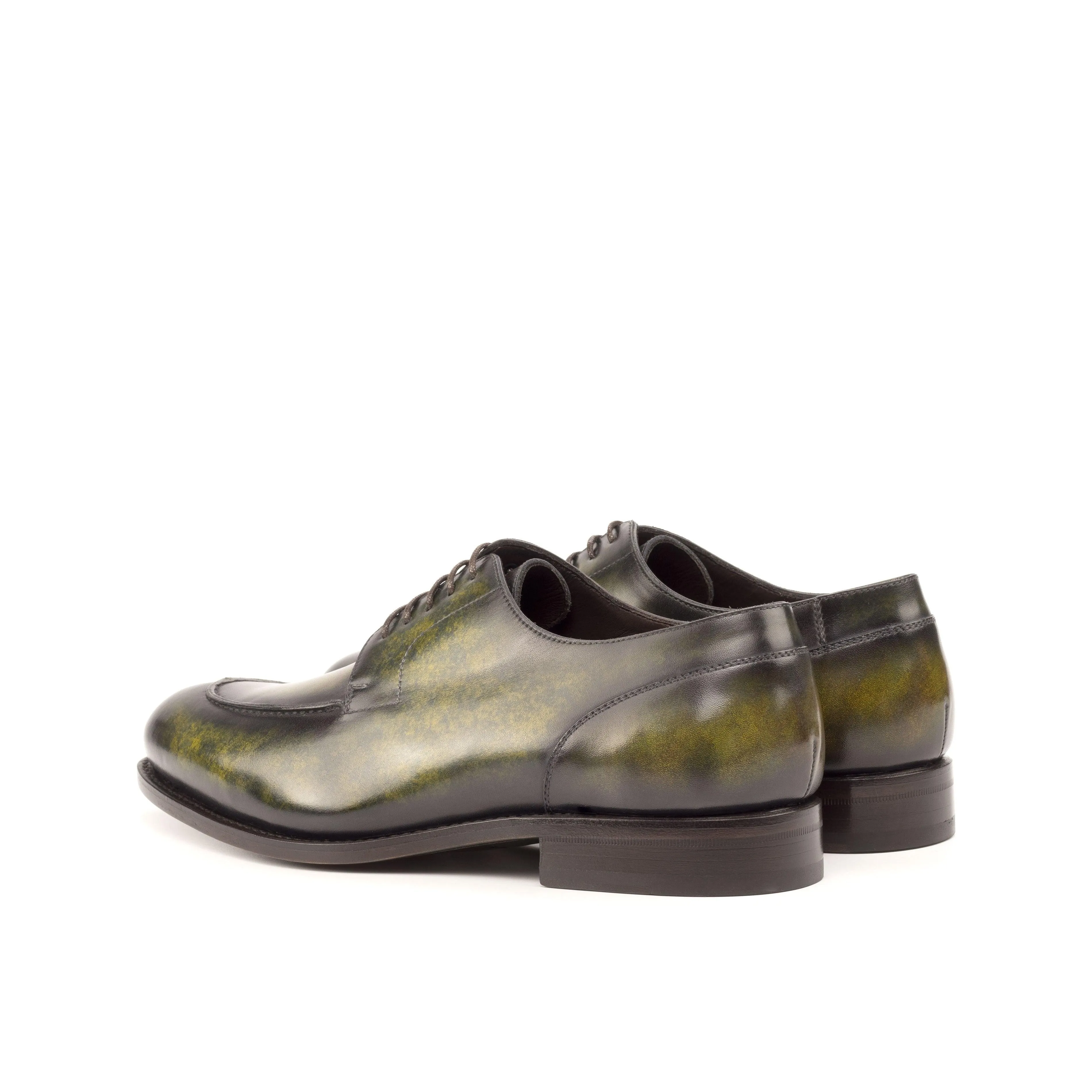 Green Patina Split-Toe Derby Shoes