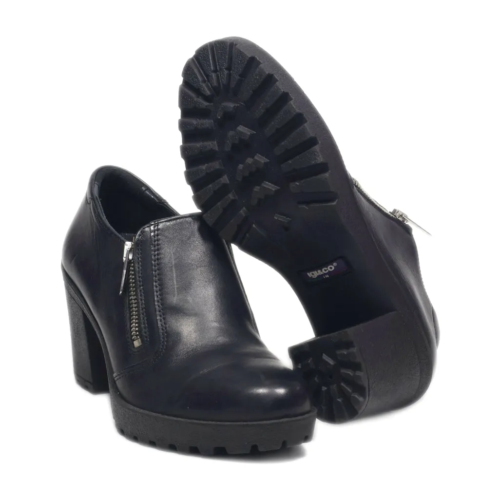 Igi&Co Mid-Heel Shoes Leather Black Colour For Women