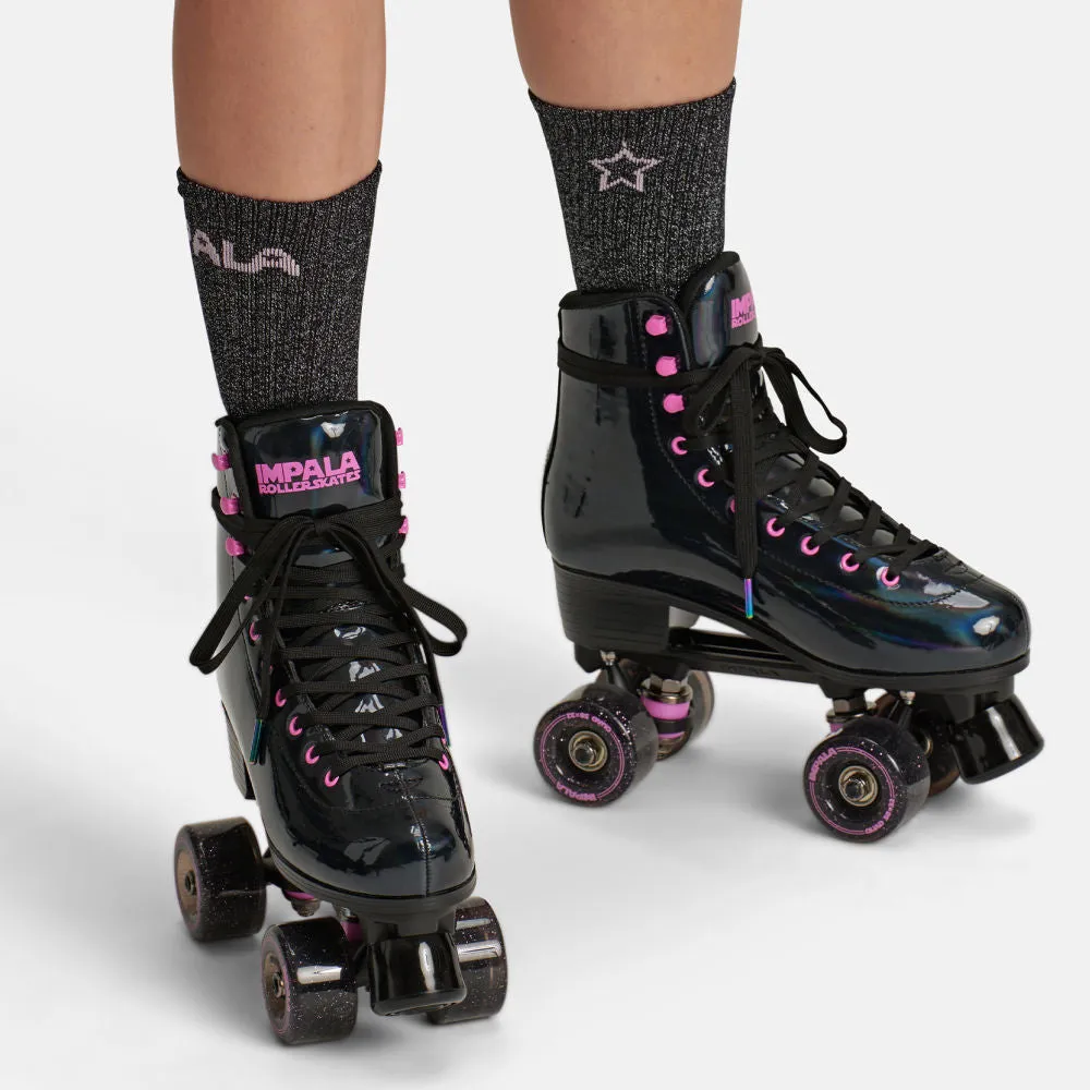 Impala Quad Roller Skates - Black Holographic