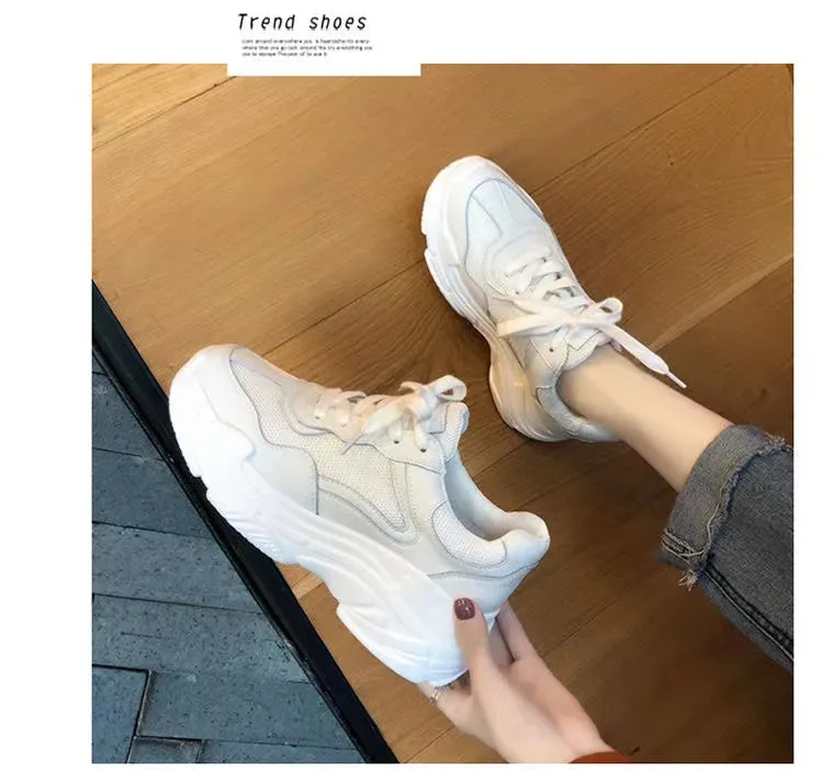 Leisure Shoes, Womens White PU Leather Sneakers, Low Cut Tennis Shoes, Casual Walking Shoes