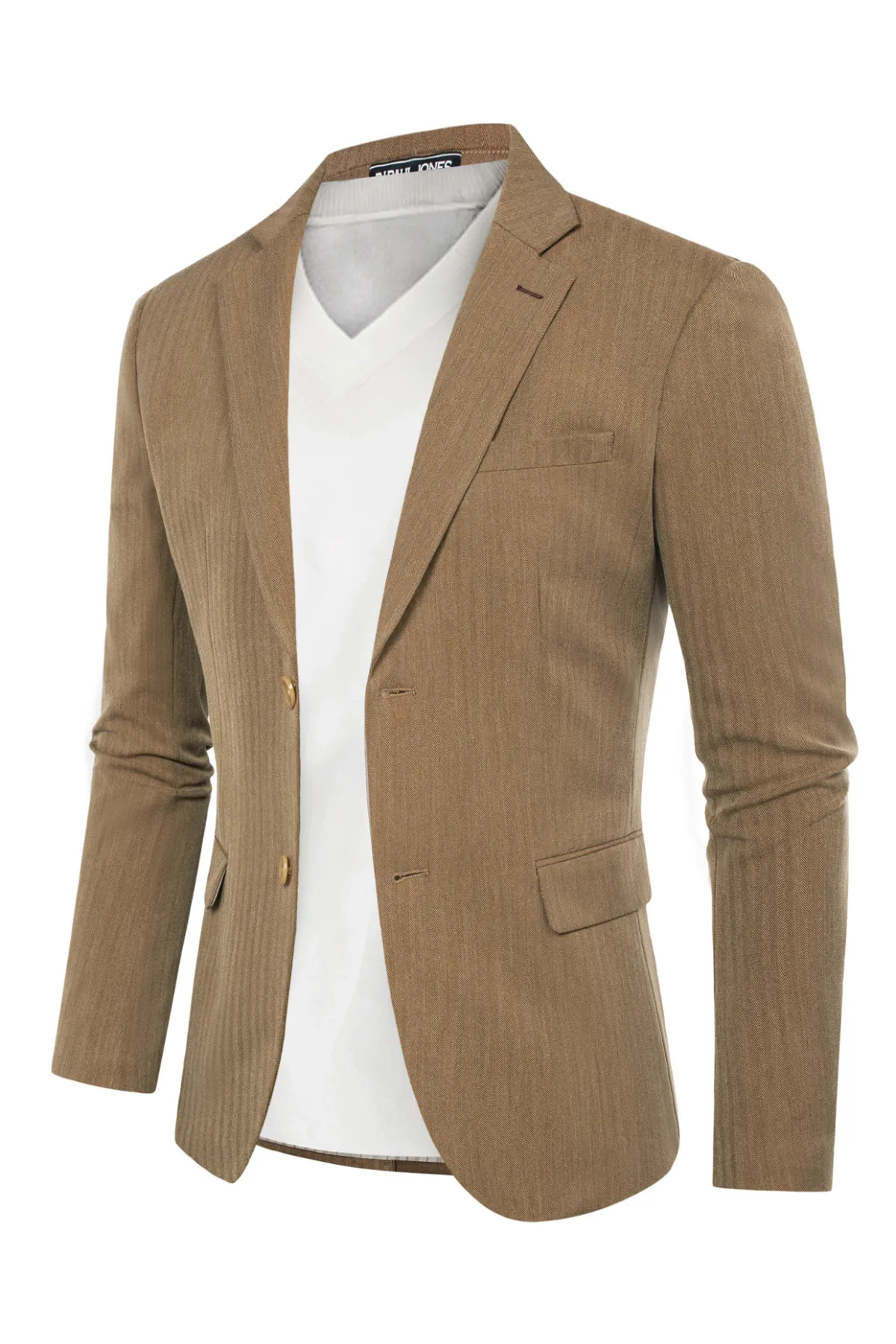 Mens Blazer Jacket Casual Herringbone Suit Jacket 2 Buttons Sports Coats for Wedding