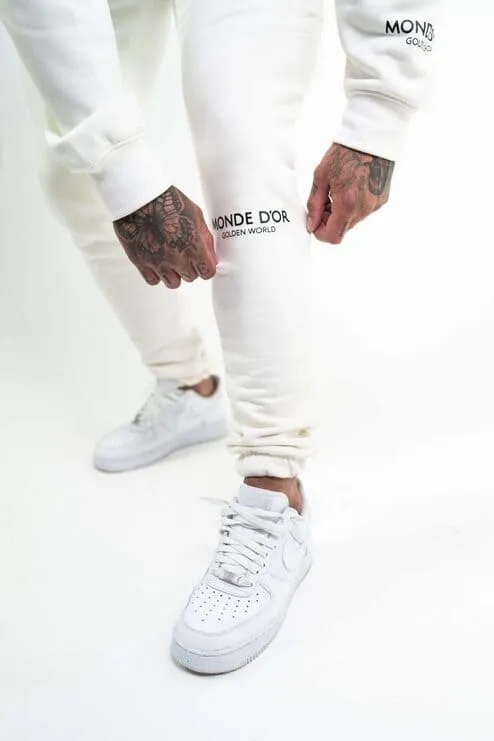 Men's Casual White Winter Tracksuit Set