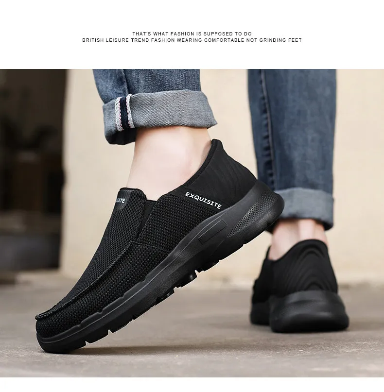 Men's Walking Shoes Slip on Loafers Lightweight Knit Comfortable  Casual Shoes