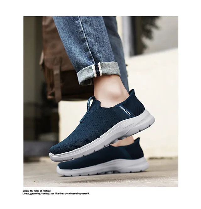 Men's Walking Shoes Slip on Loafers Lightweight Knit Comfortable Casual Shoes