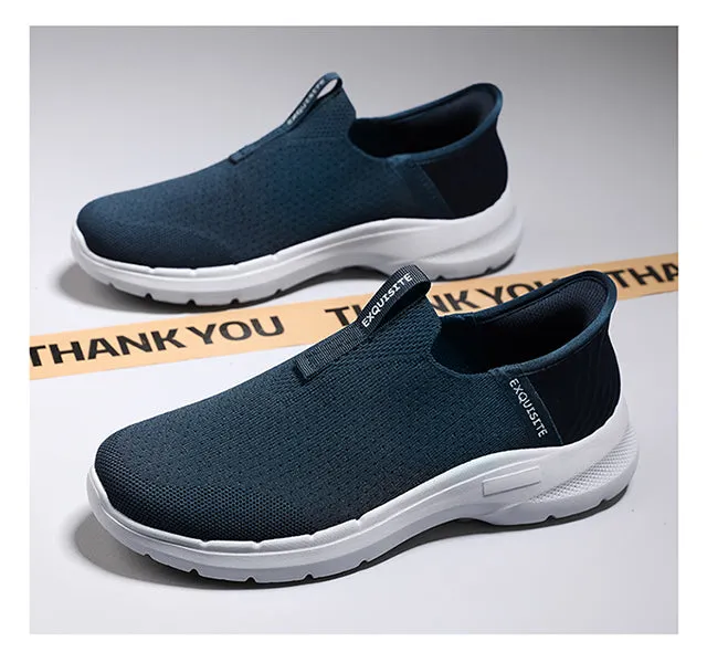 Men's Walking Shoes Slip on Loafers Lightweight Knit Comfortable Casual Shoes