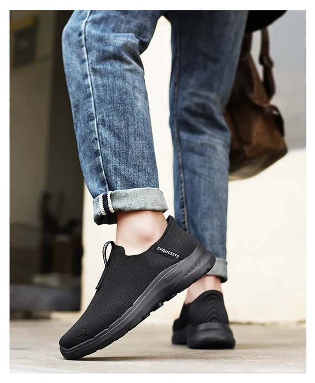 Men's Walking Shoes Slip on Loafers Lightweight Knit Comfortable Casual Shoes