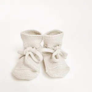 Merino Wool Booties, Off White