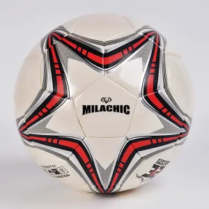 MILACHIC Big Five-pointed Star Pattern Explosion-Proof PU Leather Competition Training Football, Football size: Number 5 ( For 11 People)