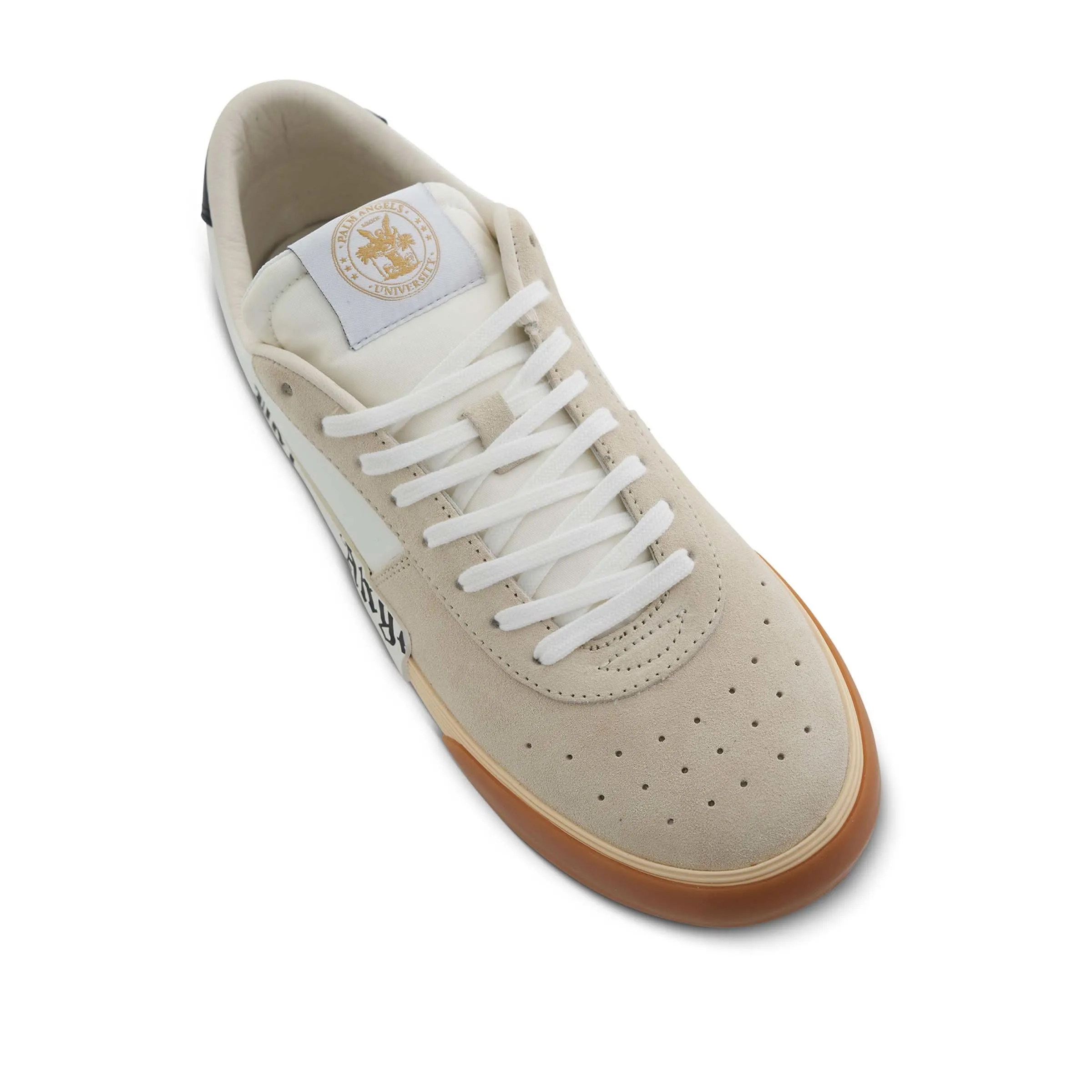 New Vulcanized Suede And Calf Sneaker in White