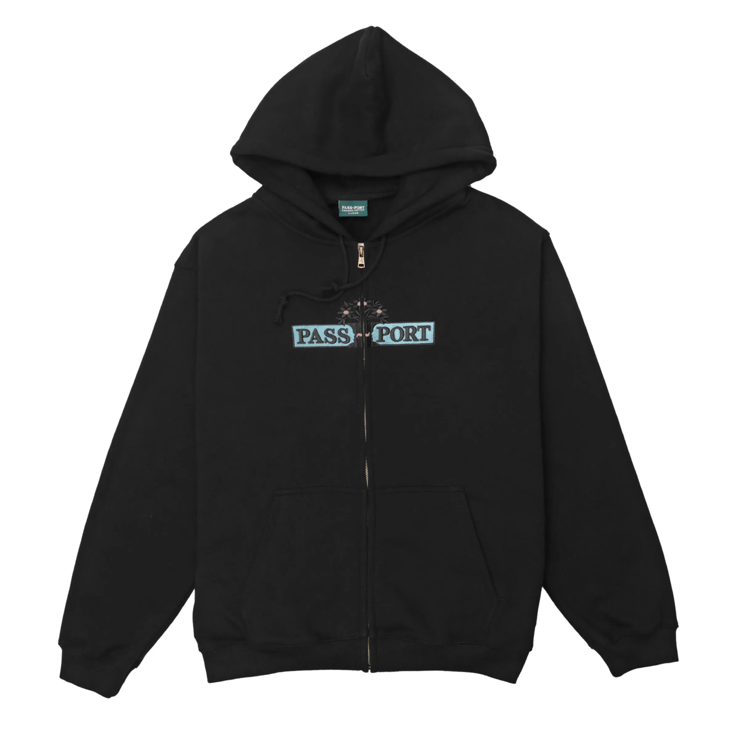 Pass-Port House Plant Organic Fleece Zip Hood Black