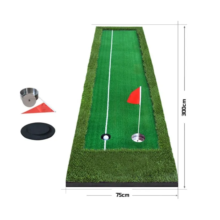 PGM Golf Double Colors Putting Mat Push Rod Trainer, Size: 75x300cm(Green)