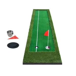 PGM Golf Double Colors Putting Mat Push Rod Trainer, Size: 75x300cm(Green)