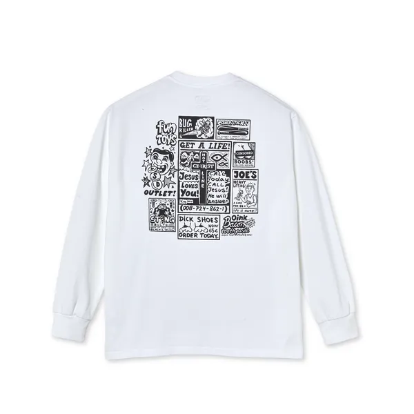 Polar Skate Co Classifieds LS T-Shirt - White