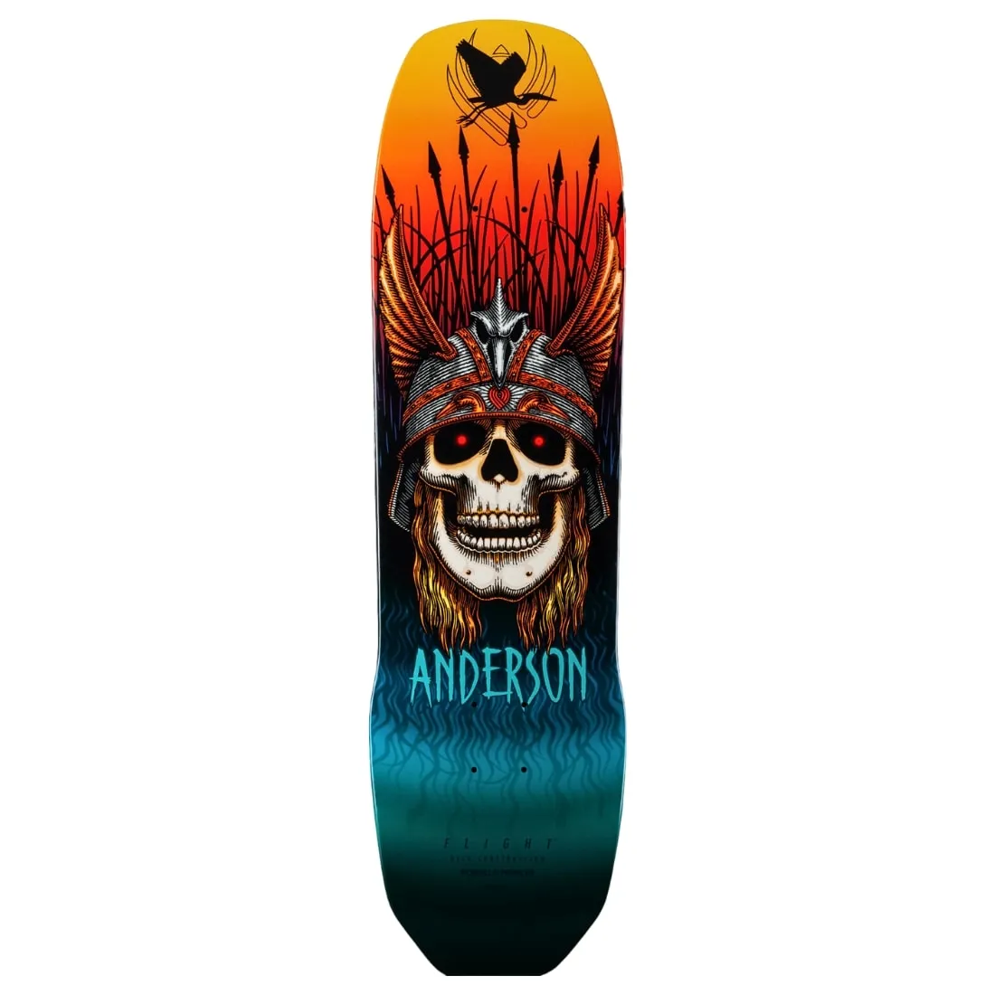 Powell Peralta 8.45" Andy Anderson Heron Skull Flight Deck Skateboard Shape 289 - Multi