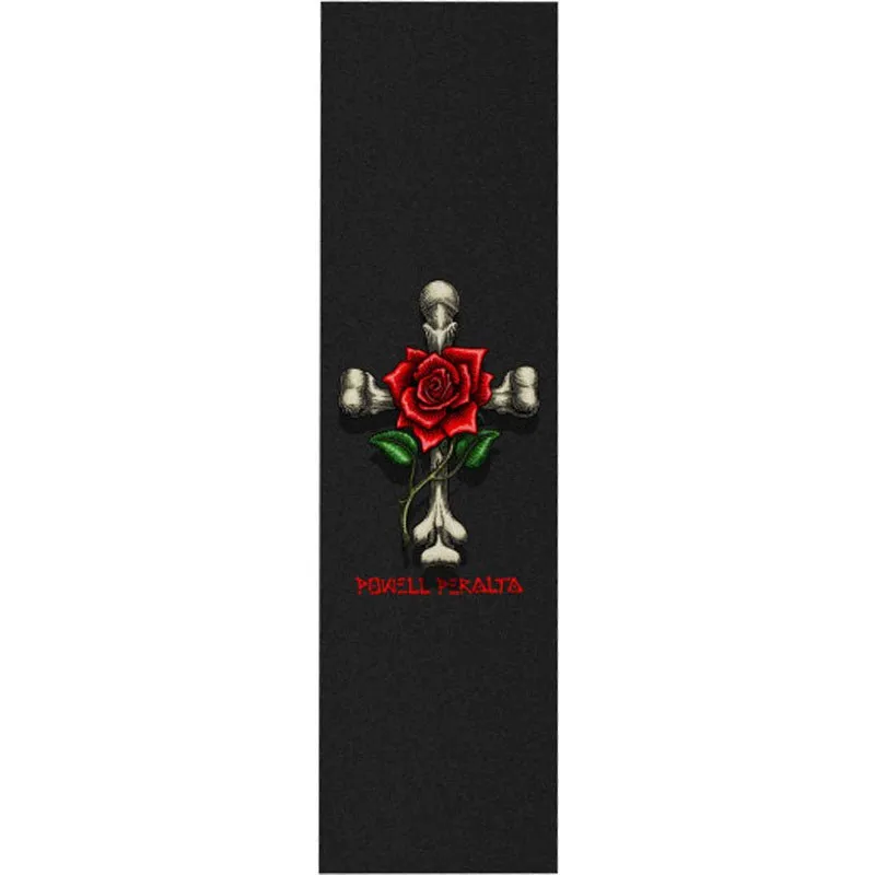 Powell Peralta 9" x 33" Rose Cross Black Skateboard Grip Tape 1pc