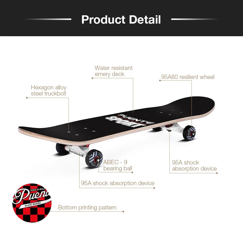 PUENTE 602 Double Snubby Maple ABEC - 9 Skateboard