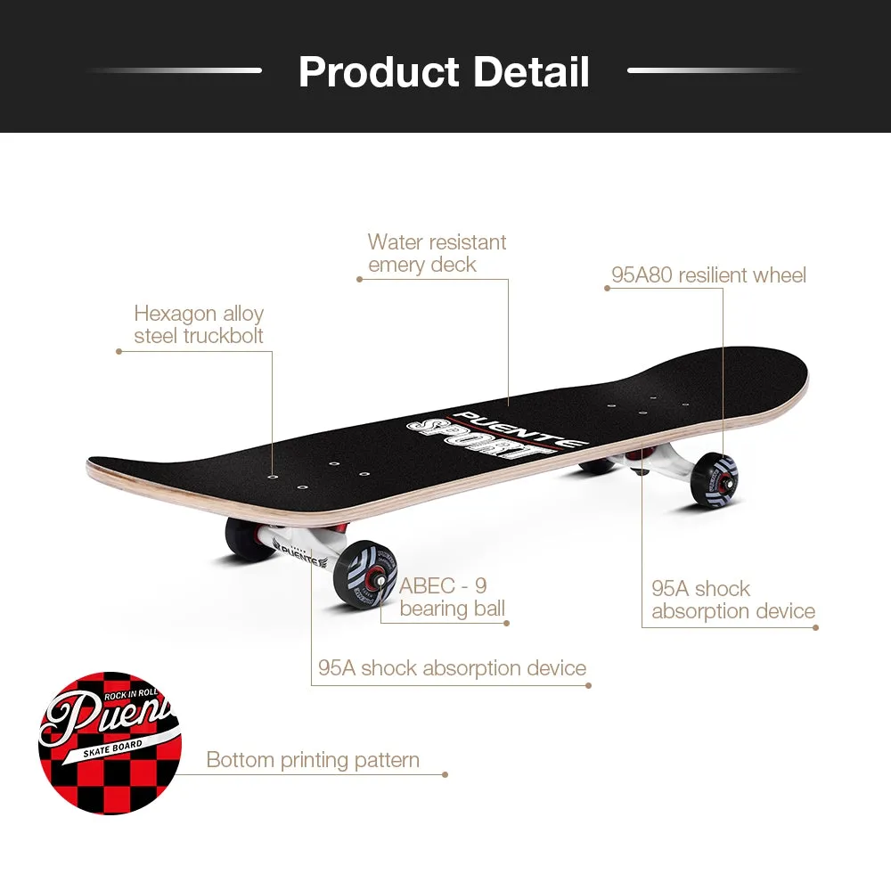 PUENTE 602 Double Snubby Maple ABEC - 9 Skateboard