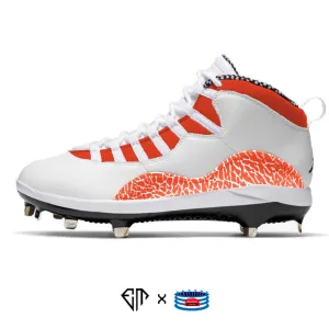 "Orange Cement” Jordan Retro 10 Metal Baseball Cleats