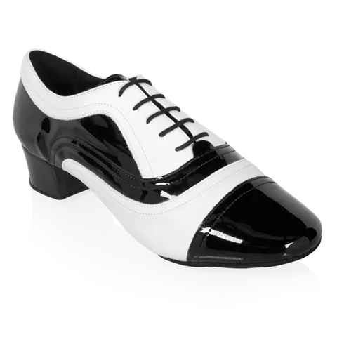 Ray Rose 319 Rafael_sale Black Patent and White Leather Men's Salsa Dance Shoes